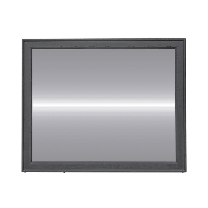 Americana Farmhouse Landscape Mirror in Black