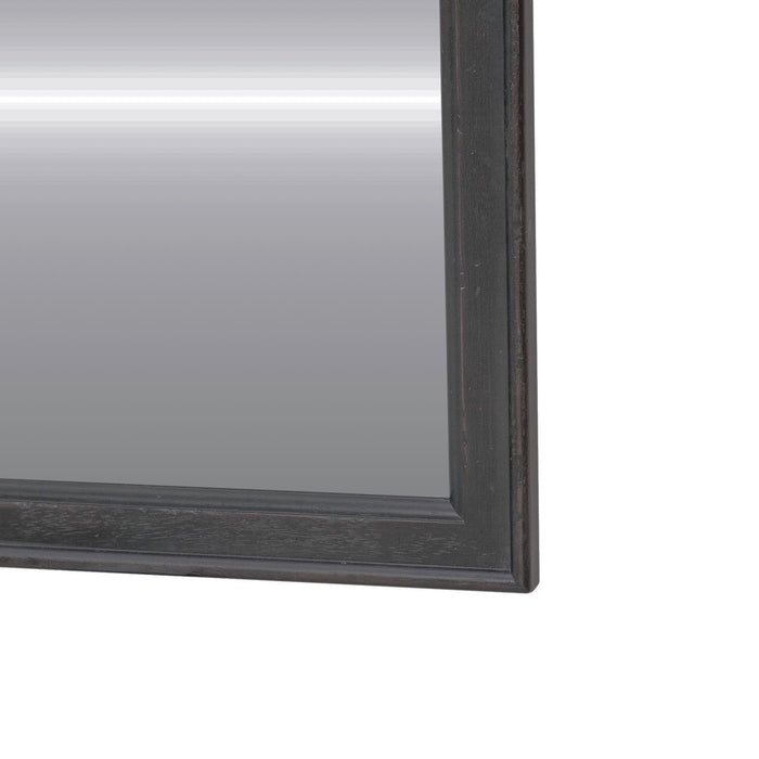 Americana Farmhouse Landscape Mirror in Black