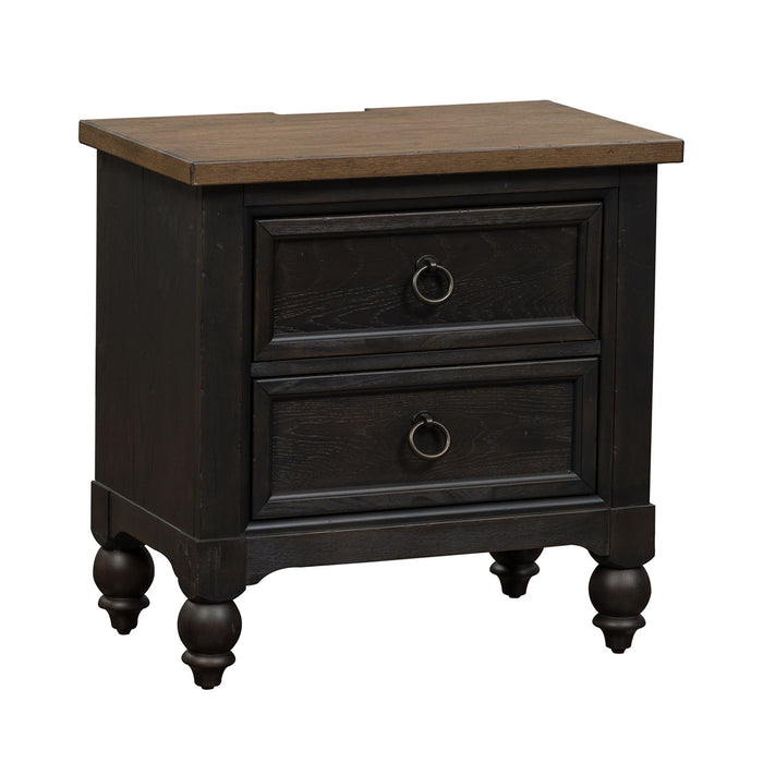 Americana Farmhouse 2 Drawer Nightstand in Black