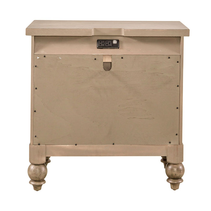 Americana Farmhouse 2 Drawer Nightstand in Dusty Taupe and Black image