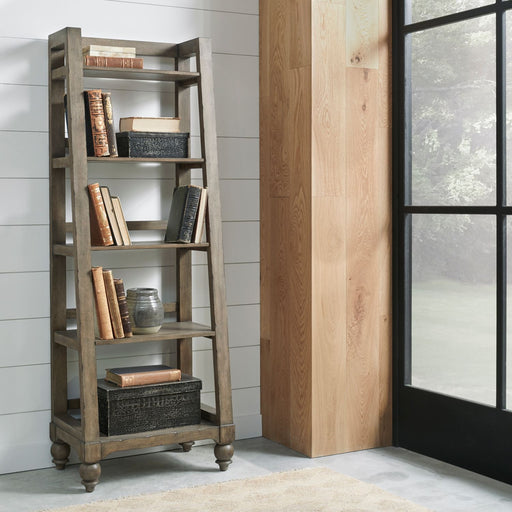 Americana Farmhouse Leaning Pier Bookcase in Dusty Taupe image