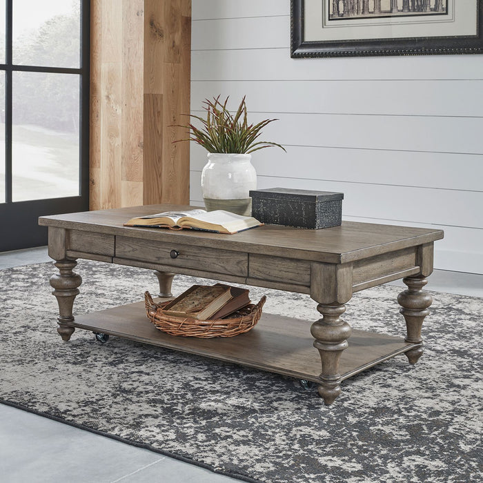 Americana Farmhouse Rectangular Cocktail Table in Dusty Taupe image