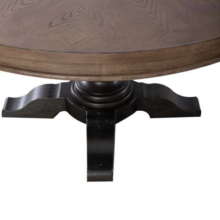 Americana Farmhouse Single Pedestal Table Base- Black image