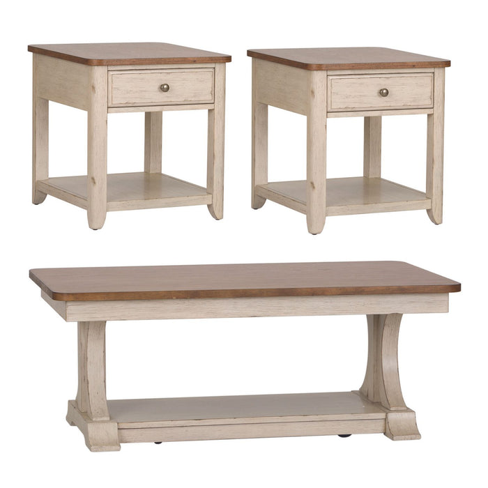 Farmhouse Reimagined 3 Piece Set (1-Cocktail 2-End Tables)