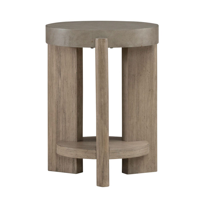 Affinity Chairside Table in Dusty Taupe with Concrete Top