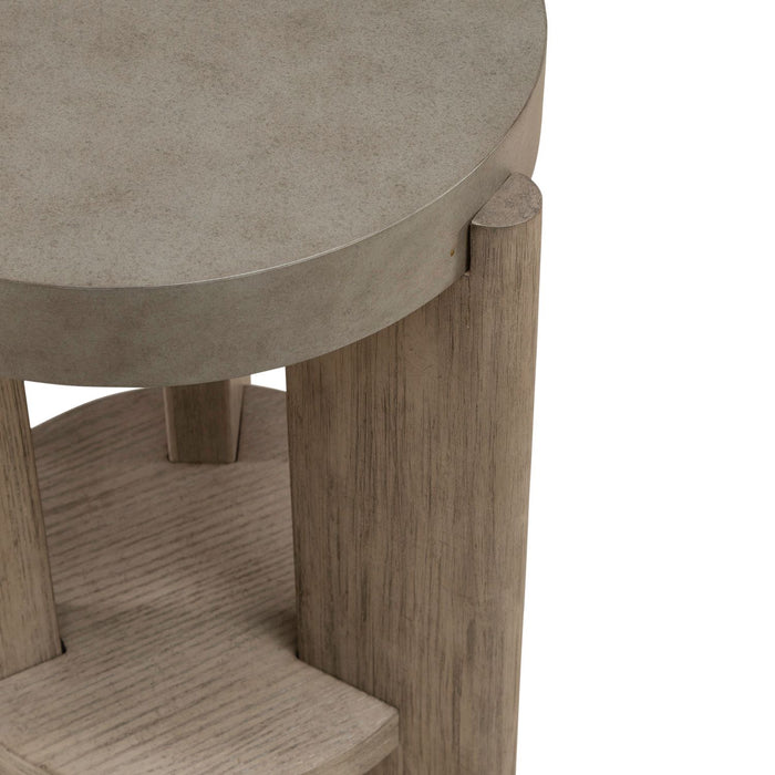 Affinity Chairside Table in Dusty Taupe with Concrete Top