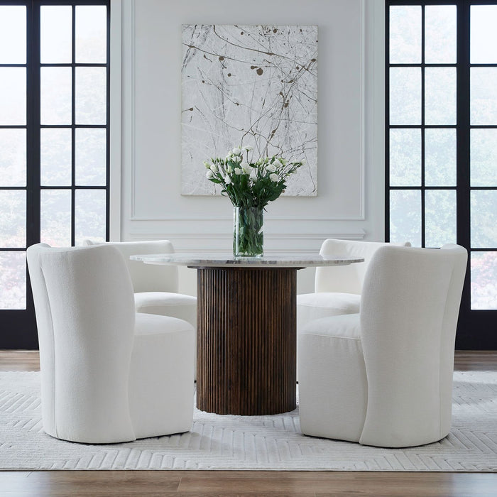 Accent Dining Accent Dining Chair w/ Casters - Ivory