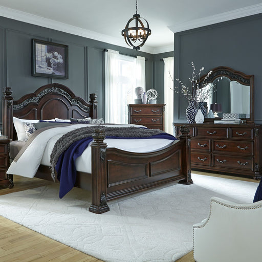 Messina Estates Queen Poster Bed, Dresser & Mirror image