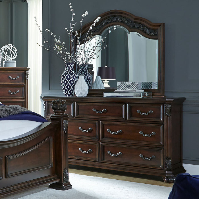Messina Estates Queen Poster Bed, Dresser & Mirror, Night Stand