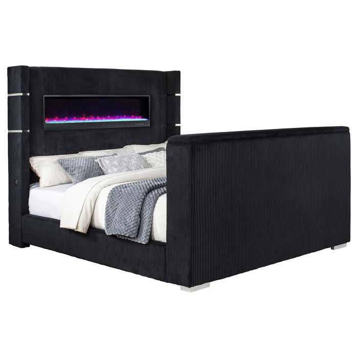 Tisdall Wingback TV Bed with Flame Visualizer
