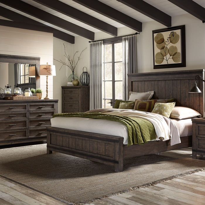 Thornwood Hills King California Panel Bed, Dresser & Mirror image