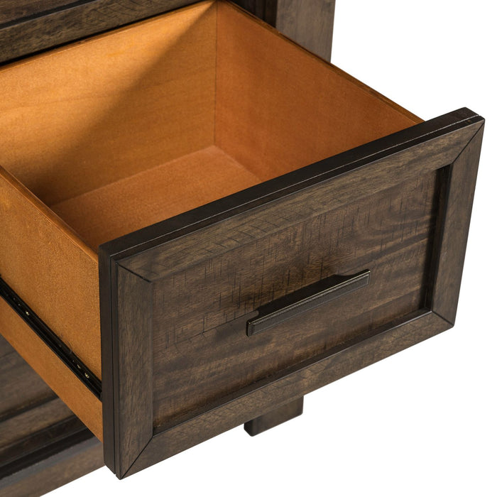 Thornwood Hills King Two Sided Storage Bed, Dresser & Mirror, Chest