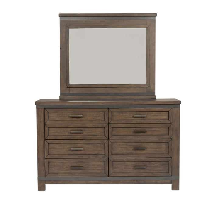 Thornwood Hills King Two Sided Storage Bed, Dresser & Mirror, Chest, Night Stand