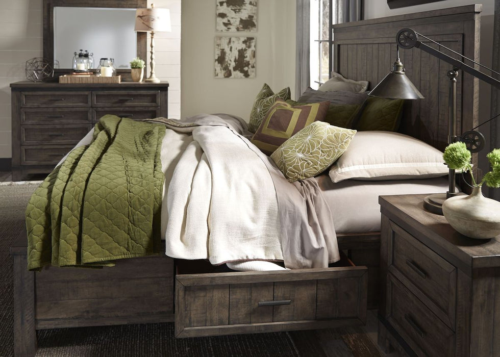 Liberty Thornwood Hills Queen Two Sided Storage Bed in Rock Beaten Gray 759-BR-Q2S