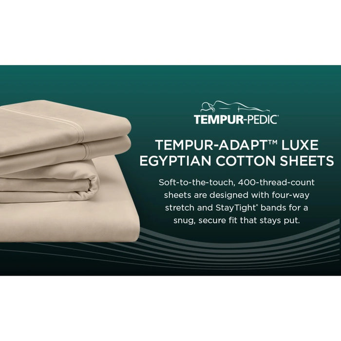 TEMPUR Luxe Egyptian Cotton Pillowcase Set Sleepy Blue