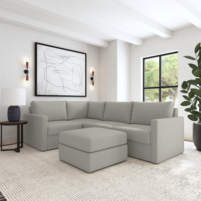 Flex 4-Seat Sectional with Standard Arm and Ottoman