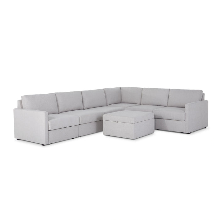 Flex 6-Seat Sectional with Narrow Arm and Storage Ottoman - 5000003377