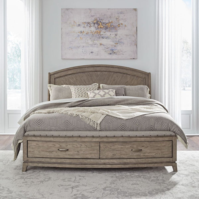 Liberty Furniture Avalon Queen Panel Storage Bed in Burnished Beige