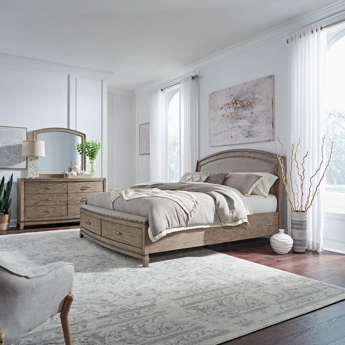 Avalon Queen Uph Storage Bed, Dresser & Mirror image