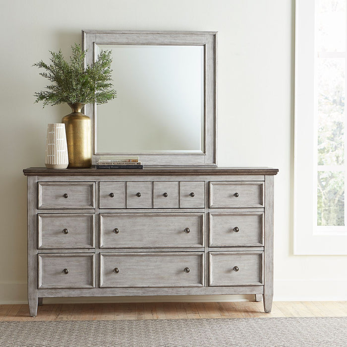 Heartland King Opt Panel Bed, Dresser & Mirror, Chest