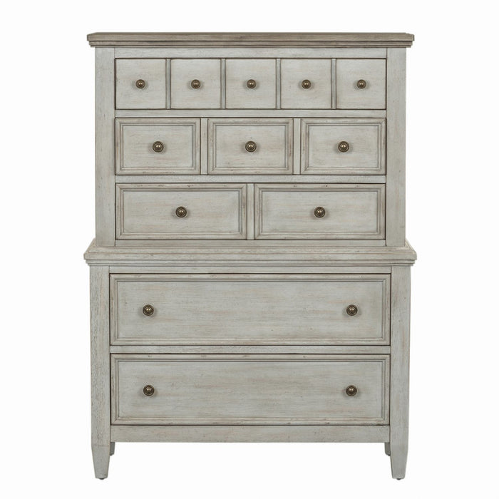 Heartland King Opt Panel Bed, Dresser & Mirror, Chest