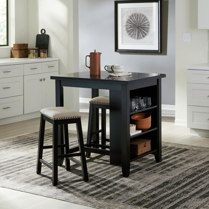 Brook Creek 3 Piece Counter Set - Black image