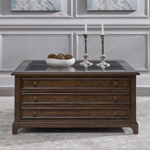 Arden Road Square Collector Cocktail Table in Satin Cherry image