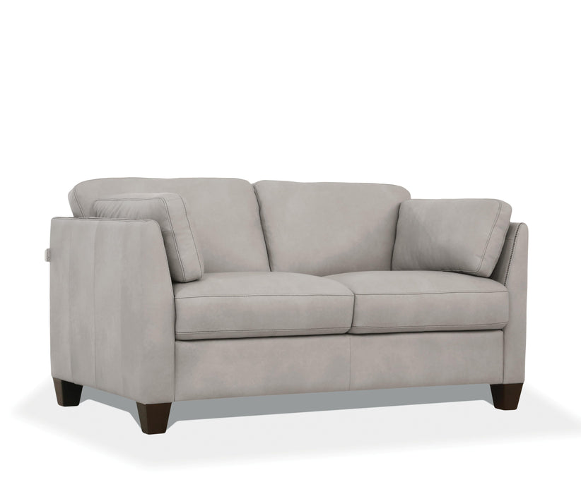 Matias Dusty White Leather Loveseat image