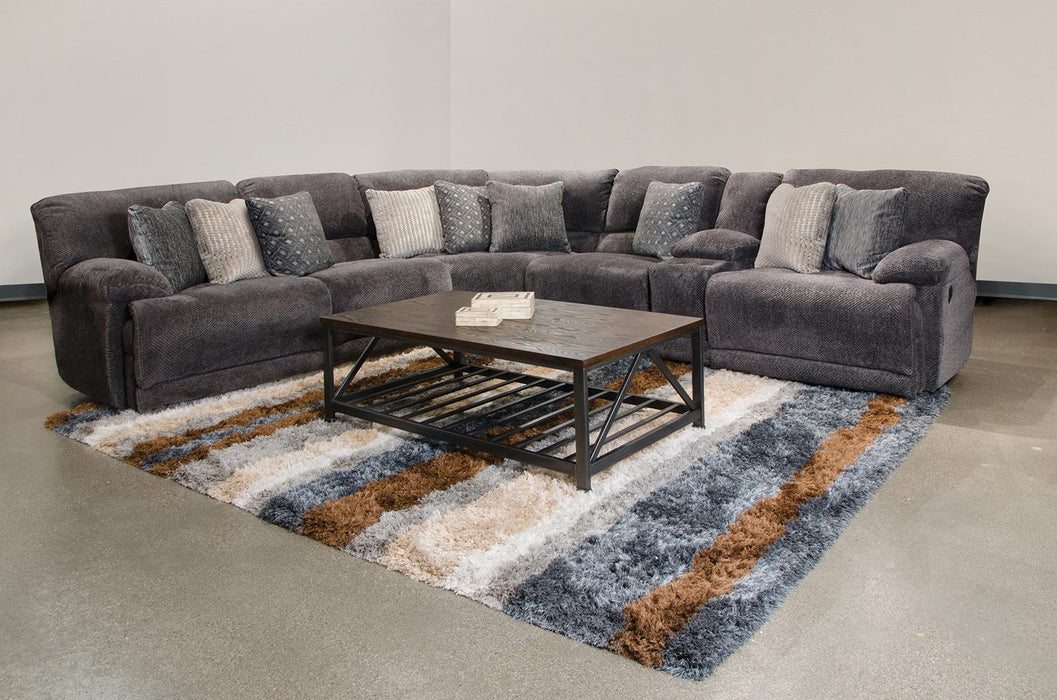 Catnapper Furniture Burbank 6pc Sectional in Smoke