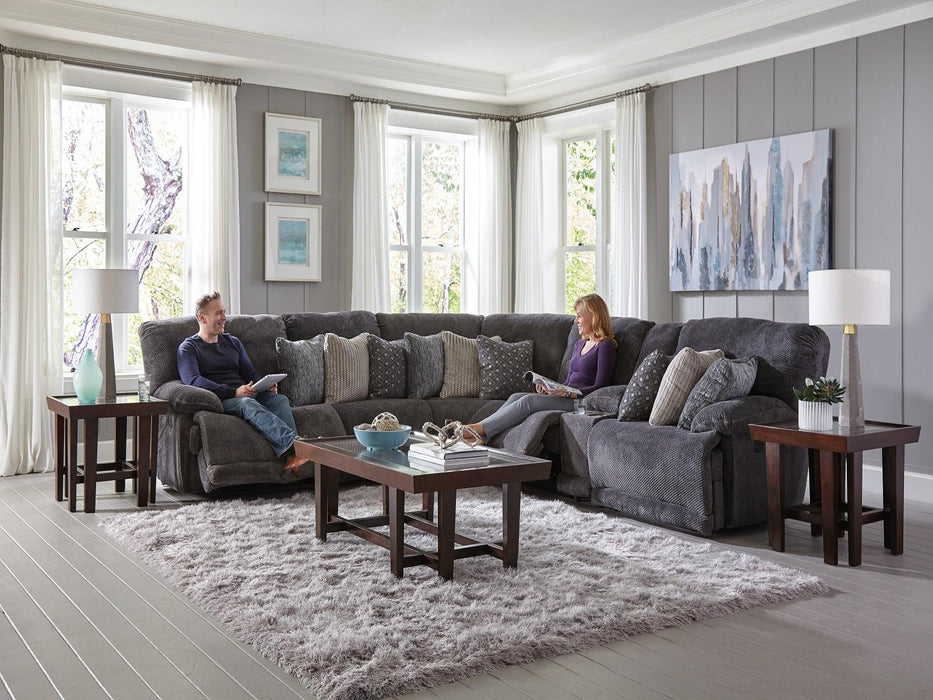 Catnapper Furniture Burbank Lay Flat Left Side Facing Recliner in Smoke