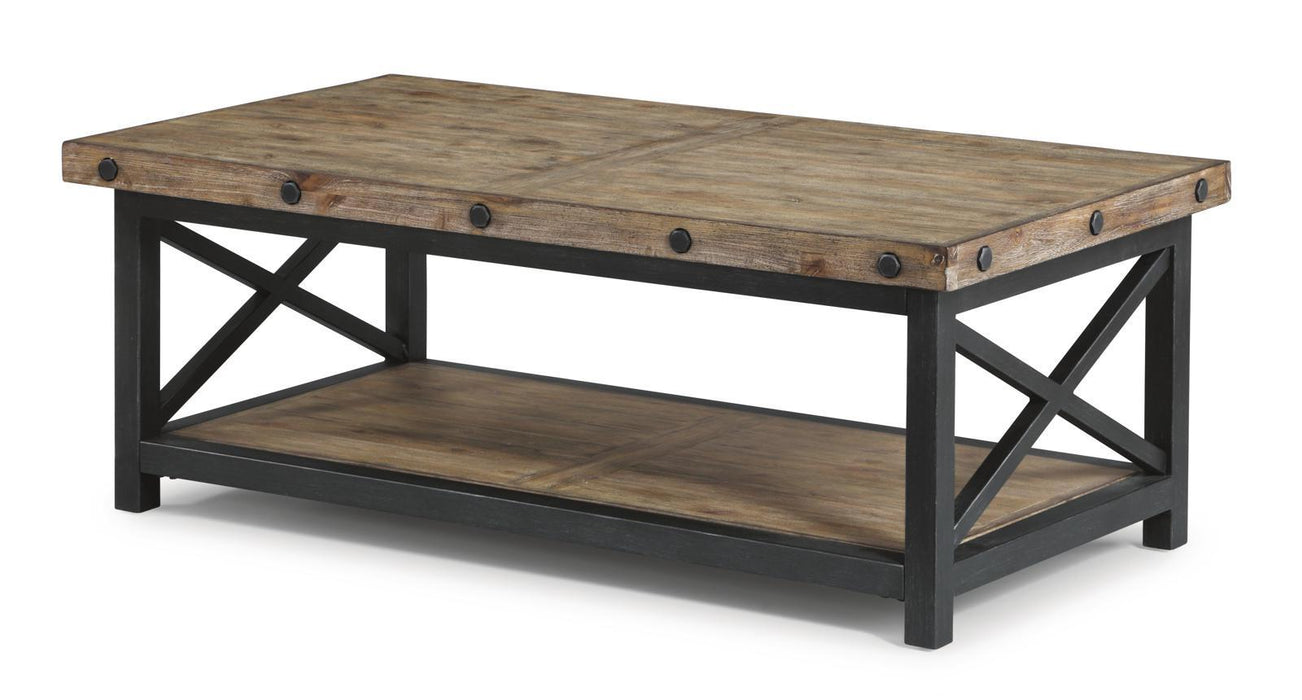 Flexsteel Carpenter Rectangular Coffee Table in Rustic Gray