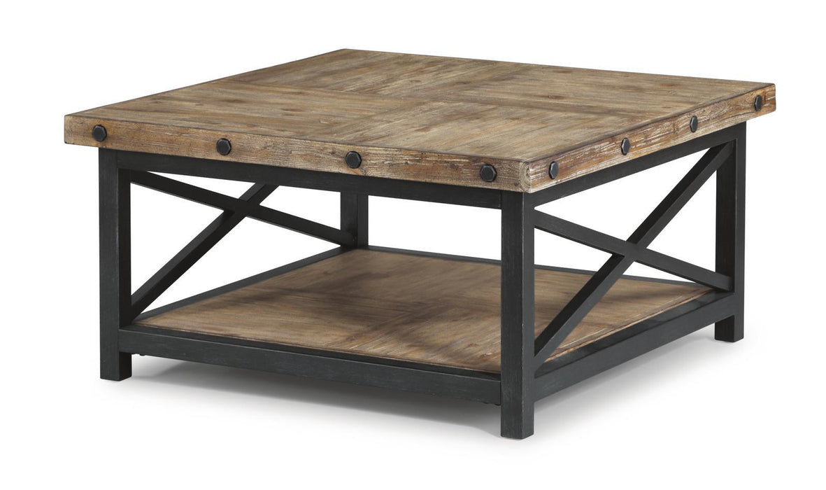 Flexsteel Carpenter Square Cocktail Table in Rustic Gray