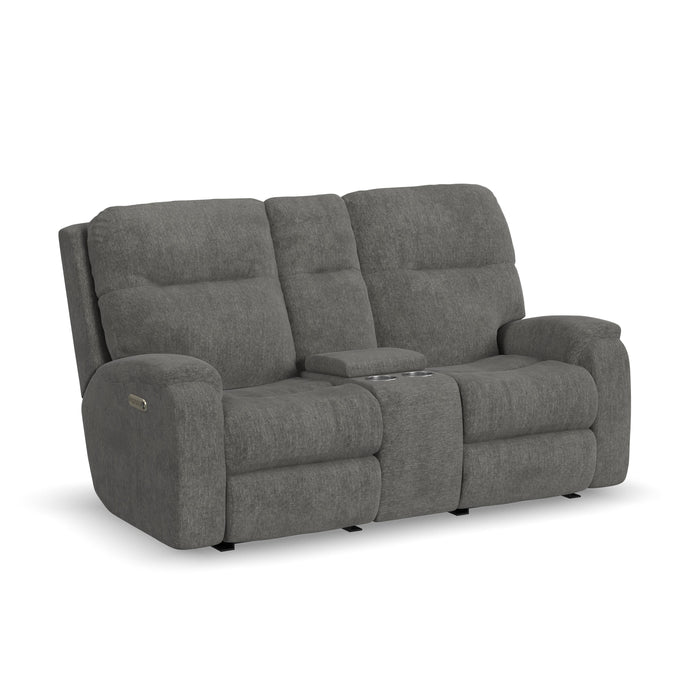 Penn 2860-601L Power Reclining Loveseat with Console & Power Headrests & Lumbar
