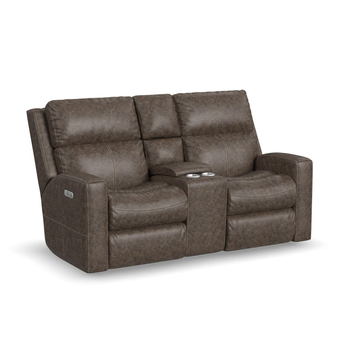 Score B3805-601L Power Reclining Loveseat with Console & Power Headrests & Lumbar