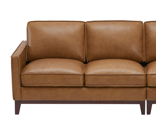 Leather Italia USA Georgetowne Newport LAF One Arm Loveseat in Camel image