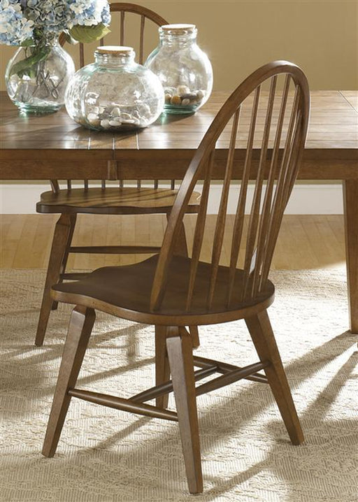 Liberty Furniture Hearthstone Windsor Back Side Chair in Rustic Oak (Set of 2) image