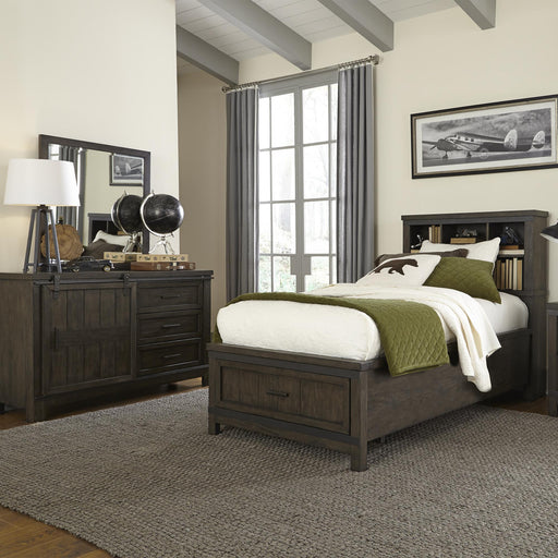 Thornwood Hills Twin Bookcase Bed, Dresser & Mirror image