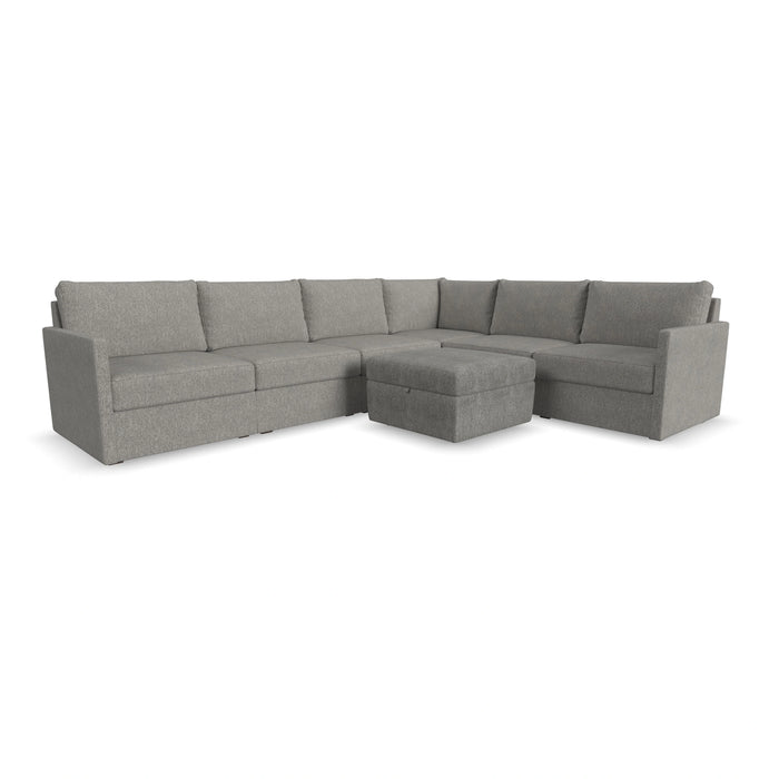 Flex 6-Seat Sectional with Narrow Arm and Storage Ottoman - 5000003380