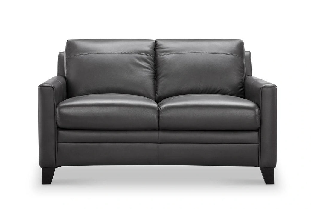 Leather Italia USA Cambria - Fletcher Loveseat in Charcoal