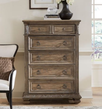 Liberty Furniture Carlisle Court 5 Drawer Chest in Chestnut with Dusty Wax