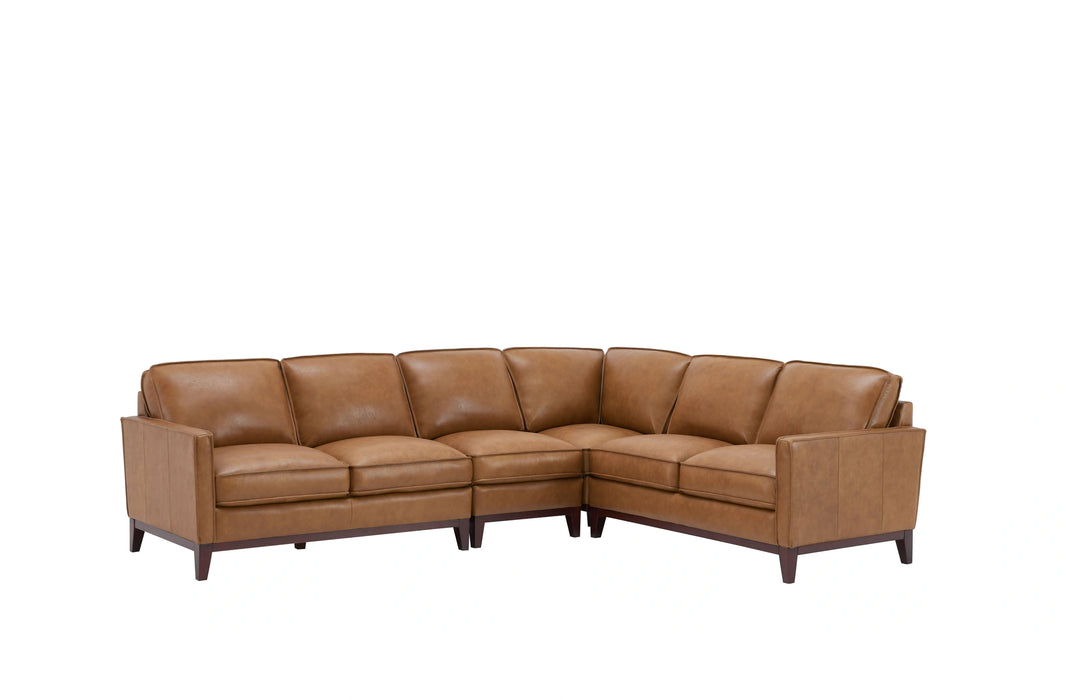 Leather Italia USA Georgetowne Newport RAF One Arm Loveseat in Camel
