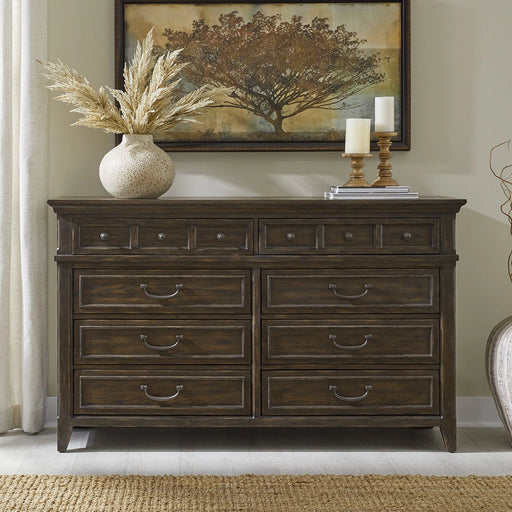 Paradise Valley 8 Drawer Dresser in Saddle Brown image